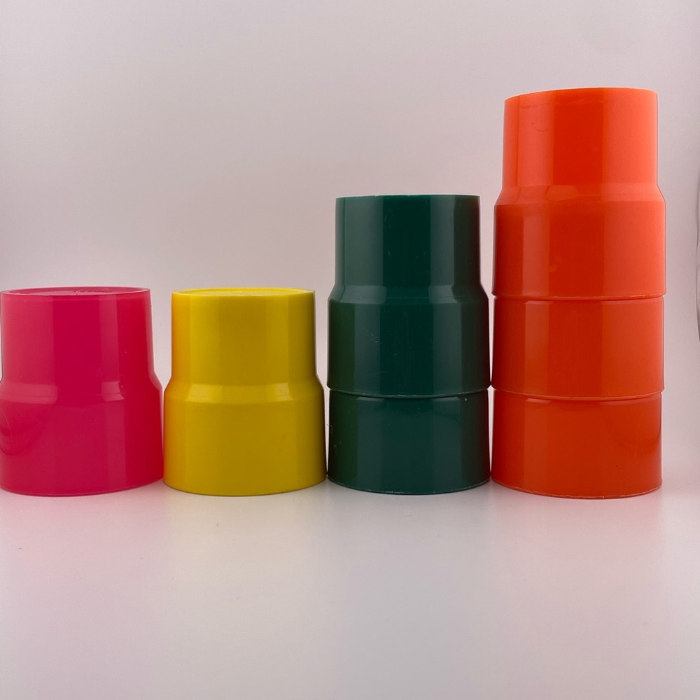 Colorful, Plastic Drinking Cups, 7 Pieces, Stackable and Reusable Marked Chicago